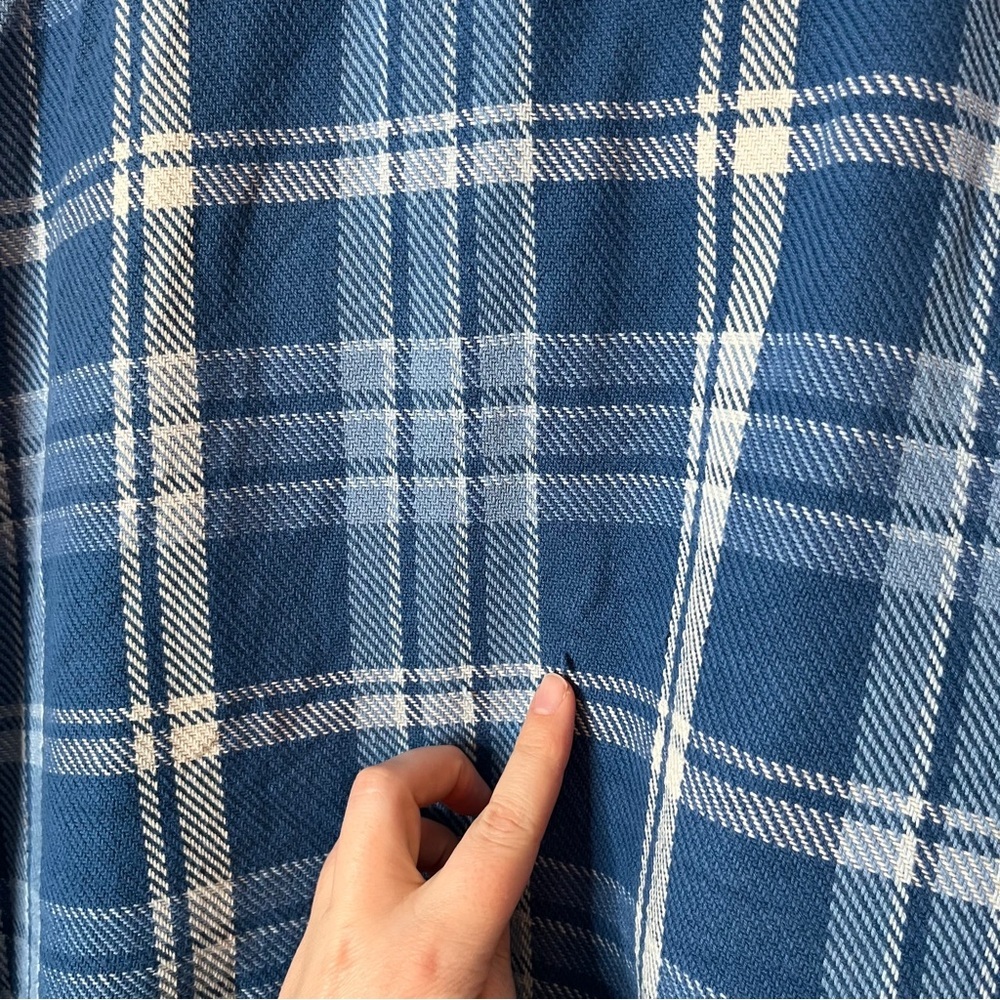 L.L. Bean Blue and White Plaid Button-Up Shirt Jacket Size XXXL - Picture 9 of 9